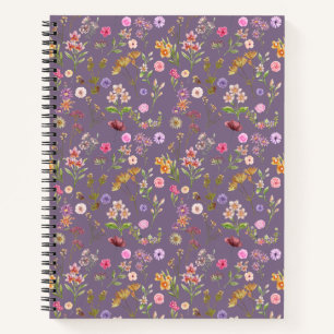 Blumenfarbmuster - rosa, lila, grün notizbuch