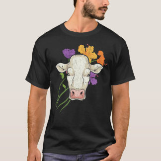 Blumenfarm Tierliebhaber Bauer Kuh T-Shirt