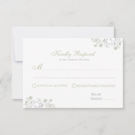 Blumenfeder Chinoiserie Response Card RSVP Karte
