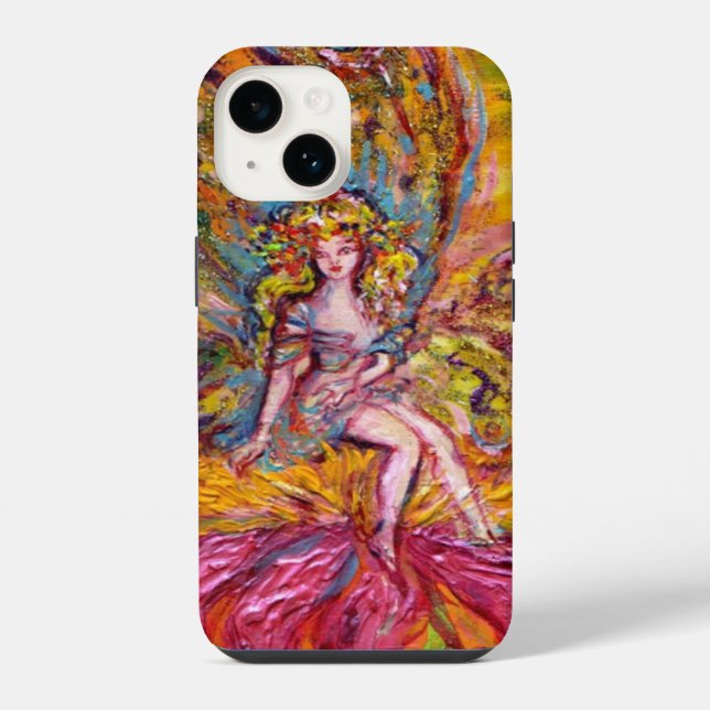 BLUMENFEE AUS IRIS Fantasy iPhone 14 Hülle (Rückseite)