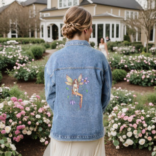 Blumenfee-Illustration von Molly Harrison Jeansjacke