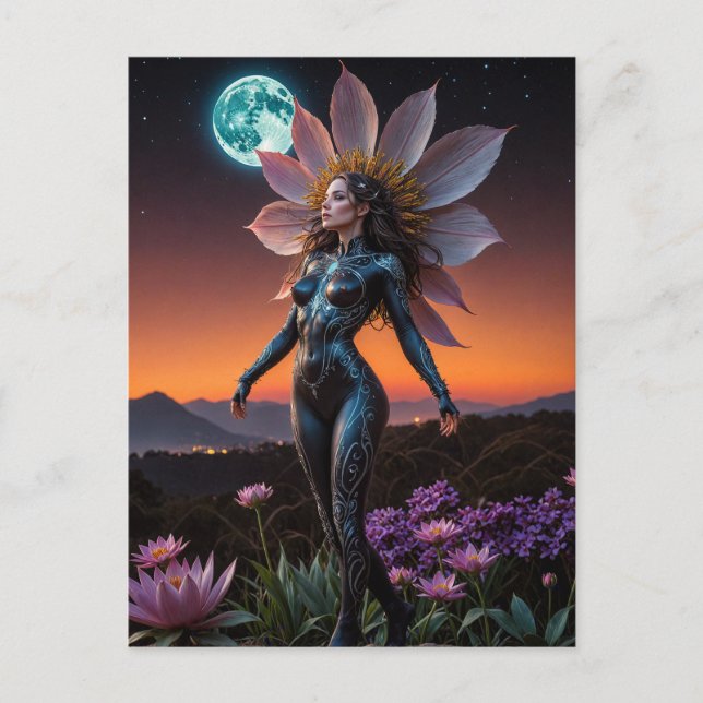 Blumenfee Postkarte (Vorderseite)