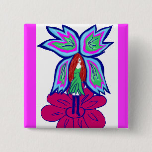 Blumenfeeknopf Button