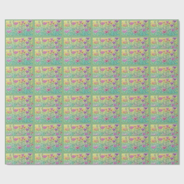 Blumenfeld Geschenkpapier (Flach)