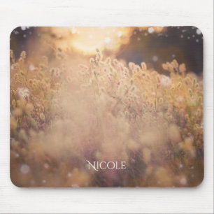 Blumenfeld Ländlich Land Sonnenuntergang Dämmerung Mousepad