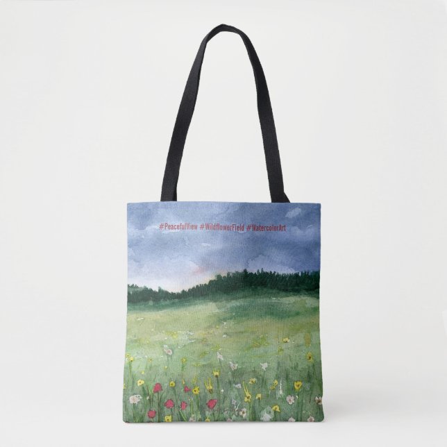 Blumenfeld Landschaft  Tasche (Vorderseite)