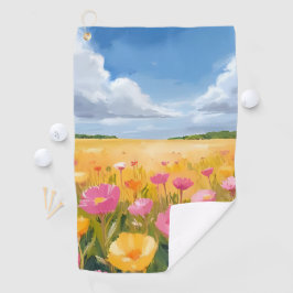 Blumenfeld Landschaftsmalerei Golfhandtuch