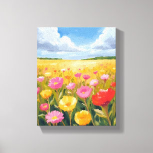 Blumenfeld Landschaftsmalerei Kunst Leinwanddruck
