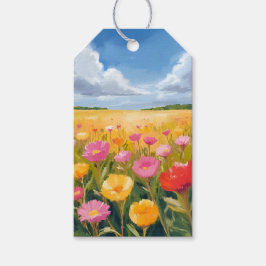 Blumenfeld Landschaftsmalerei Wasserfarbe Geschenkanhänger