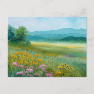 Blumenfeld Naturszene Postkarte