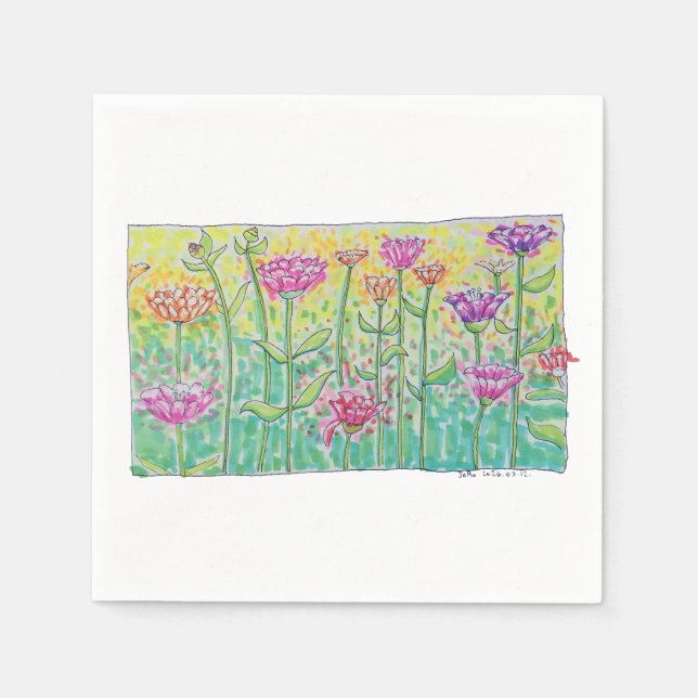 Blumenfeld Serviette (Vorderseite)
