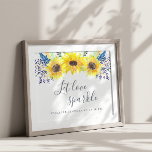 Blumenfelder Hochzeitsparkler-Sendoff-Zeichen Poster