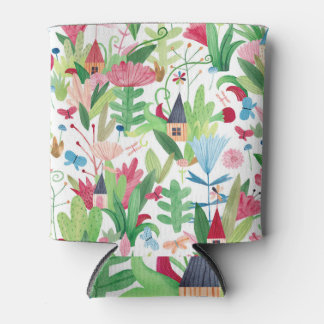 Blumenfelder: Muster für Aquarelle Dosenkühler