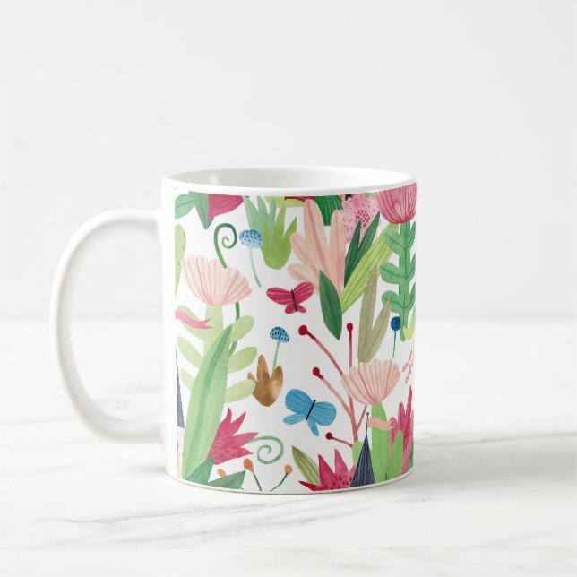 Blumenfelder: Muster für Aquarelle Kaffeetasse (Links)