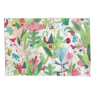 Blumenfelder: Muster für Aquarelle Kissenbezug