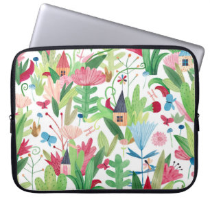Blumenfelder: Muster für Aquarelle Laptopschutzhülle