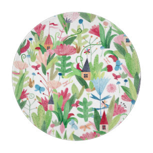 Blumenfelder: Muster für Aquarelle Schneidebrett