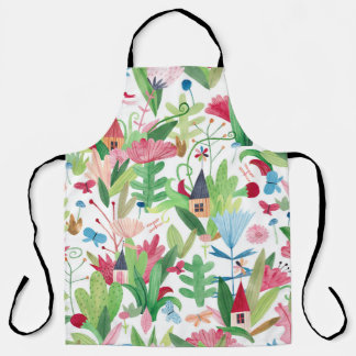 Blumenfelder: Muster für Aquarelle Schürze