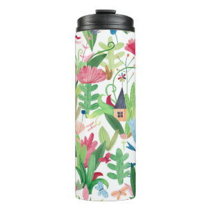 Blumenfelder: Muster für Aquarelle Thermosbecher