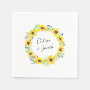 Blumenfelder Personalisiert Hochzeit Serviette