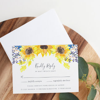 Blumenfelder RSVP-Karte mit Wahlmöglichkeit RSVP Karte