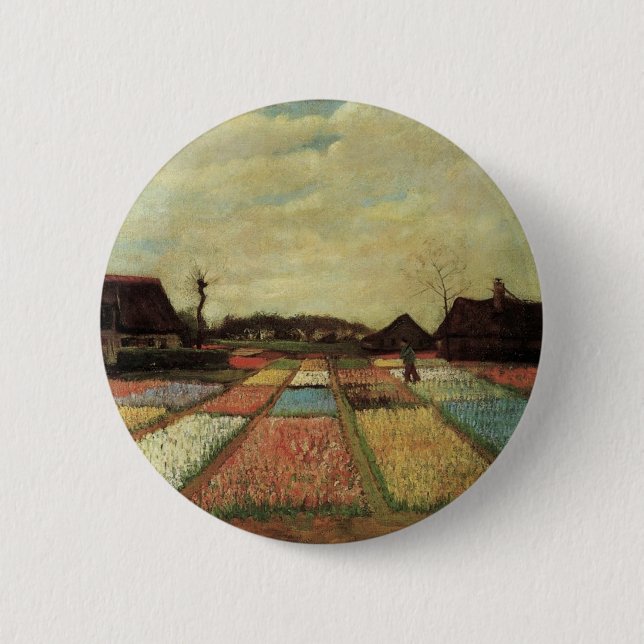 Blumenfelder von Vincent van Gogh. Button (Vorderseite)