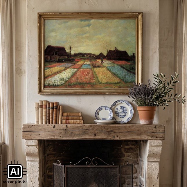 Blumenfelder von Vincent van Gogh Poster (Bulb Fields (Flower Beds in Holland) by Vincent van Gogh is a vintage post impressionism painting.)