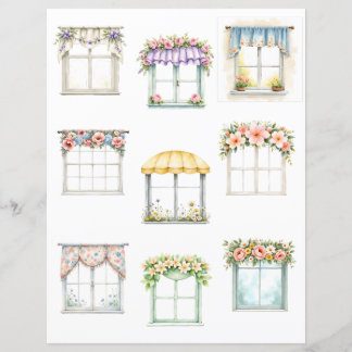 Blumenfenster Ausschneidebuch Papier