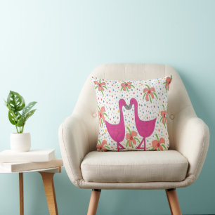 Blumenflamingo-Fiesta-Wurfs-Kissen Kissen