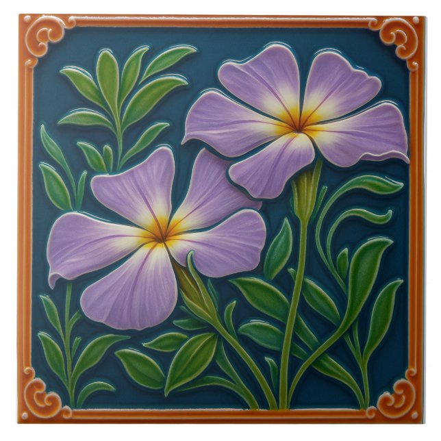 Blumenfliese Fliese (Vorderseite)