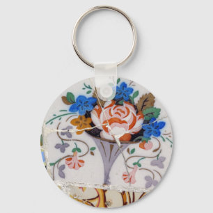 Blumenfliesen Schlüsselanhänger