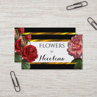Blumenflorist Vintages Botanicals BW | Gold Visitenkarte