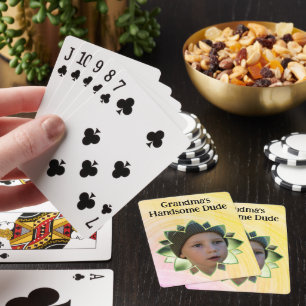 Blumenform Austauschbares Foto Farbiger Hintergrun Spielkarten