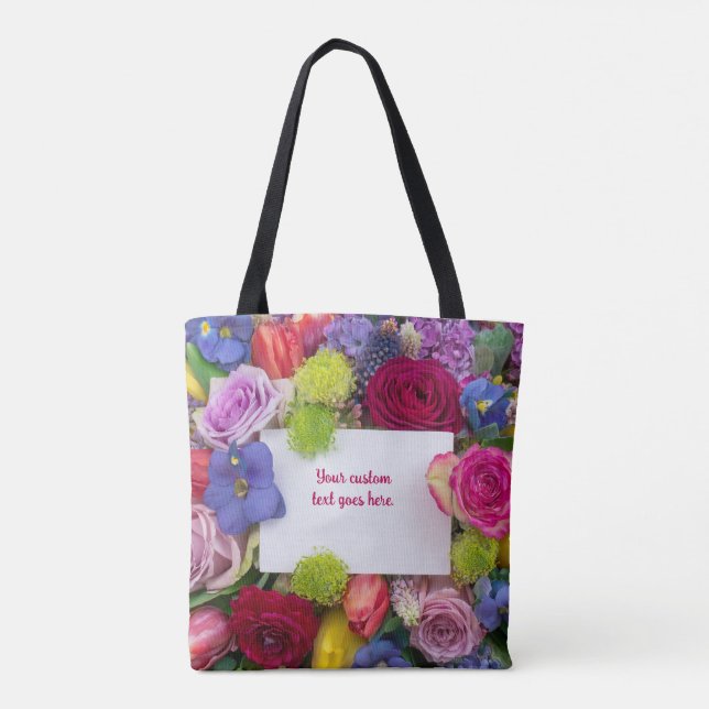 Blumenförmige hübsche Rosen Textbox Custom Tasche (Rückseite)
