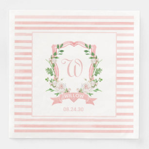 Blumenförmige Wappen-Baby-Party-Papier-Tischservie Serviette