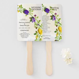 Blumenförmiges rechteckiges Hochzeitsprogramm Fächer