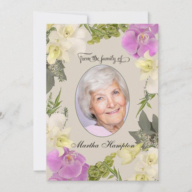 BlumenFoto-Beileid danken Ihnen mit Orchideen Dankeskarte (Vorderseite)