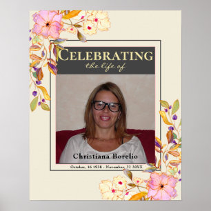 Blumenfoto zum Gedenken an die verstorbene Frau au Poster