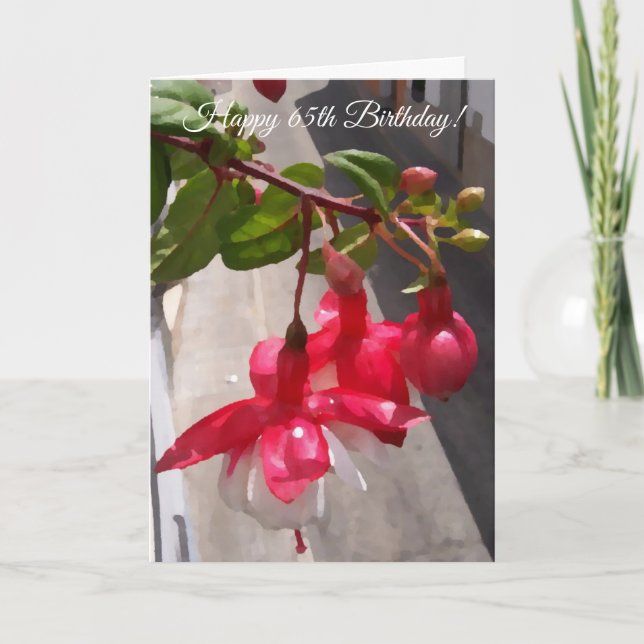 Blumenfotografie Personalisiert 65. Geburtstag Karte (Vorderseite)