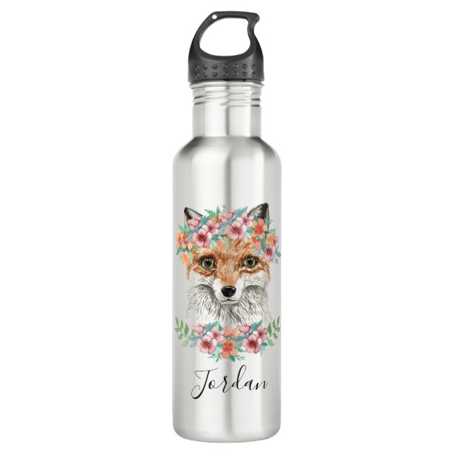 BlumenFox | addieren Ihren Namen Edelstahlflasche (Vorderseite)
