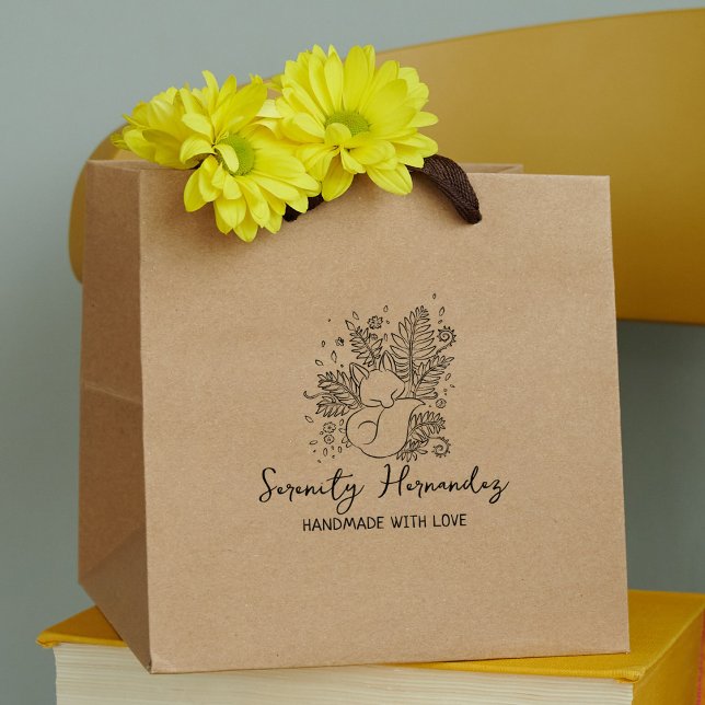 Blumenfox, handgefertigt mit Liebe Gummistempel (Von Creator hochgeladen)