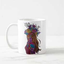 Blumenfrau Floral Silhouette Tasse