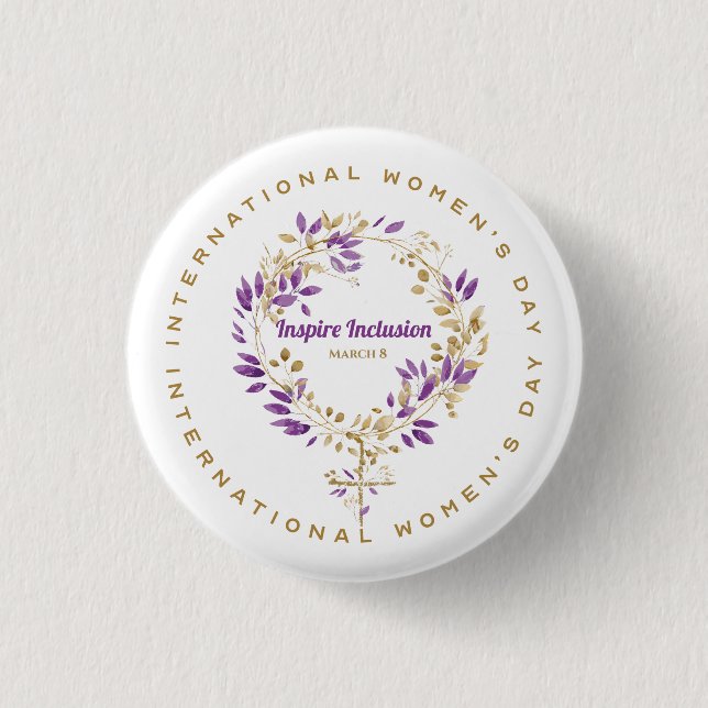 Blumenfrauensignatur März zum Frauentag 20 Button (Vorderseite)