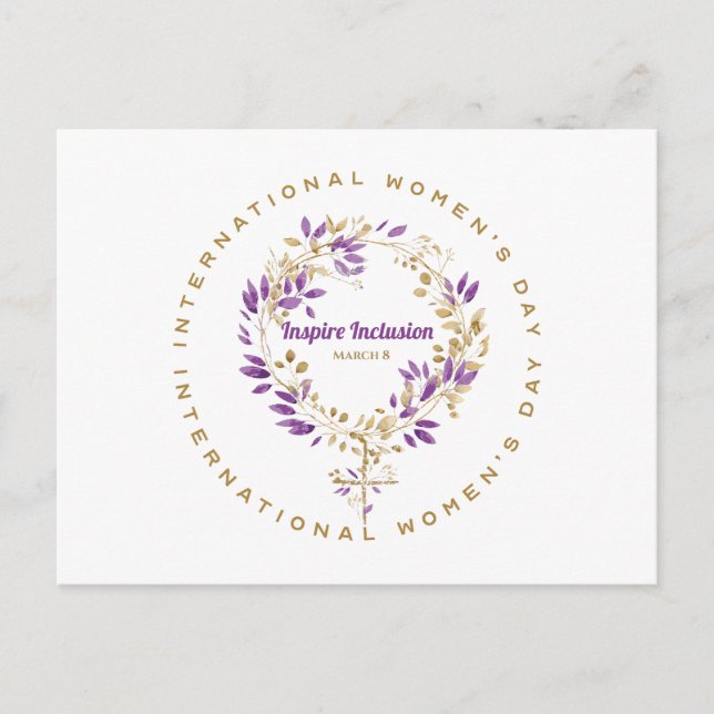 Blumenfrauensignatur März zum Frauentag 20 Postkarte (Vorderseite)