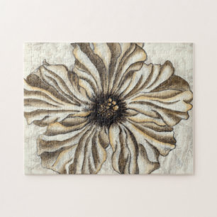 Blumenfresco auf Tan Hintergrund