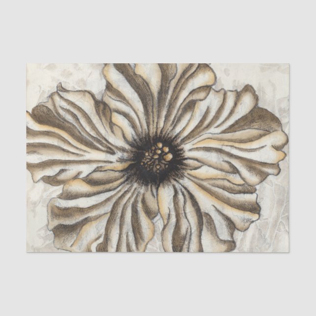Blumenfresco auf Tan Hintergrund Seidenpapier (Vorderseite)