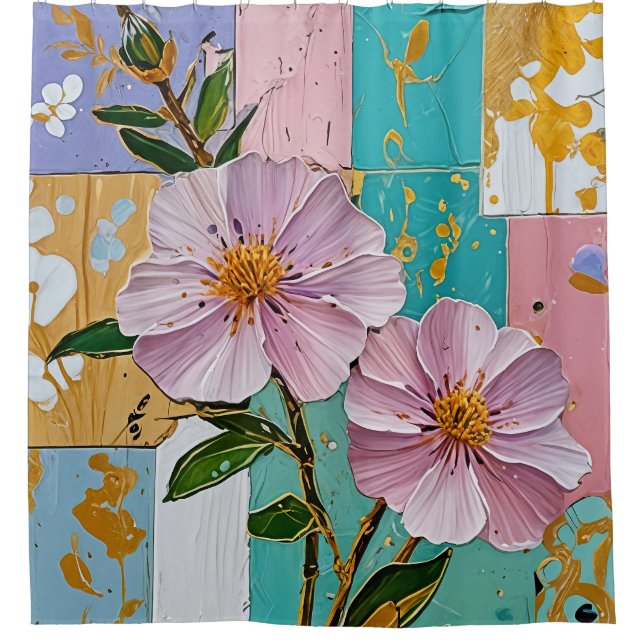 Blumenfreude Duschvorhang (Vorderseite)