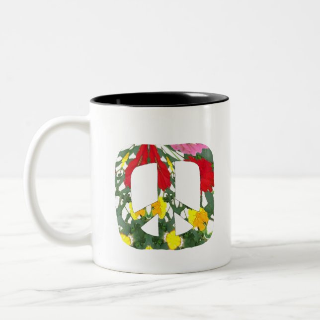 Blumenfrieden Zweifarbige Tasse (Links)