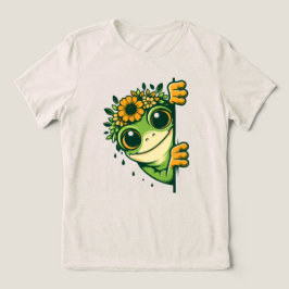 Blumenfrosch-Peek-T-Shirt für Frauen Tri-Blend Shirt