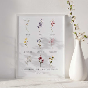 Blumenfrucht des Geistes Galatians 5 Plakat